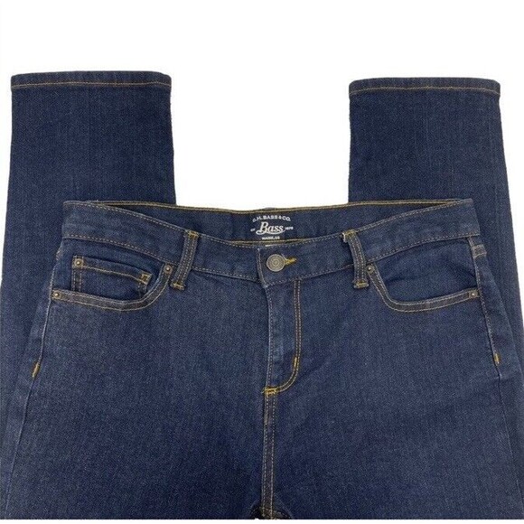 G.H. Bass & Co. Womens Jeans Dark Wash Denim Straight Leg Mid Rise Stretch 10 - Picture 1 of 13